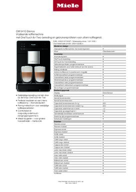 Product informatie MIELE koffiemachine CM5410 OBSIDIAANZWART