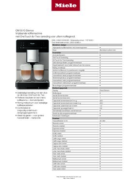 Product informatie MIELE koffiemachine CM5510 ALUSILVER METALLIC