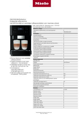 Product informatie MIELE koffiemachine CM6160 OBSIDIAANZWART