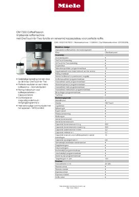 Product informatie MIELE koffiemachine CM7350 OBSIDIAANZWART