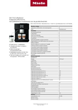 Product informatie MIELE koffiemachine CM7750 OBSIDIAANZWART
