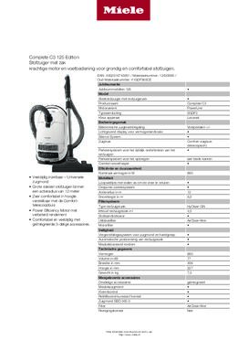 Product informatie MIELE stofzuiger COMPLETE C3 125 EDITION