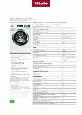 Product informatie MIELE wasmachine WEJ895WPS