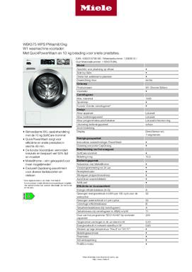 Product informatie MIELE wasmachine WEK375WPS