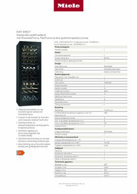 Product informatie MIELE wijnkoelkast KWT 4995 F OBSW
