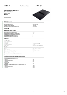 Product informatie NOVY inductie kookplaat met afzuiging 1861 G1 Easy 65 mat