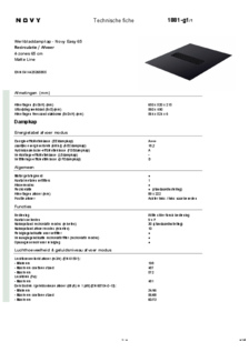 Product informatie NOVY inductie kookplaat met afzuiging 1881 G1 EASY 65 mat