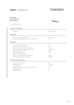 Product informatie NOVY keuken verlichting Shelf Mineral Black 245cm
