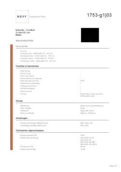 Product informatie NOVY kookplaat inductie 1753 G1