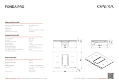 Product informatie OPERA inductie kookplaat met afzuiging inbouw DFP83B220 Fonda Pro 830