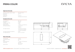 Product informatie OPERA inductie kookplaat met afzuiging inbouw DPC78B10B