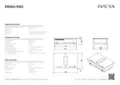 Product informatie OPERA inductie kookplaat met afzuiging inbouw DPP83B20 PRIMA PRO 830