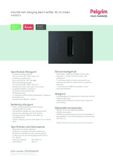Product informatie PELGRIM inductie kookplaat met afzuiging inbouw IKR3082ZS