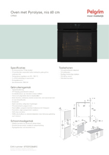 Product informatie PELGRIM oven inbouw zwart OP860