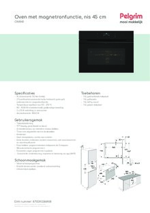 Product informatie PELGRIM oven met magnetron inbouw OM840