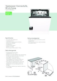 Product informatie PELGRIM vaatwasser verhoogd inbouw GVWC232LS