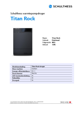 Product informatie SCHULTHESS droger warmtepomp TITAN ROCK ANTRACIET