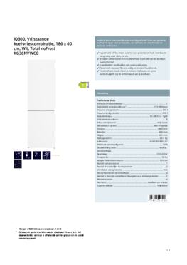 Product informatie SIEMENS koelkast KG36NVWCG