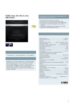 Product informatie SIEMENS oven inbouw rvs HB372G0S3