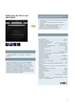 Product informatie SIEMENS oven inbouw zwart HB557GBS3F