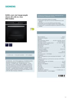 Product informatie SIEMENS oven inbouw zwart HR572GBS3