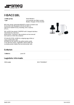 Product informatie SMEG accessoires set zwart HBAC01BL