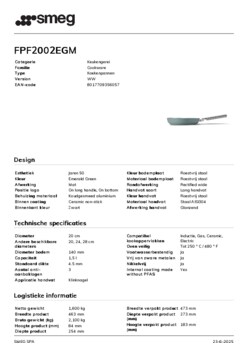 Product informatie SMEG koekenpan groen FPF2002EGM