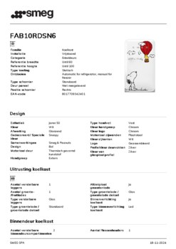 Product informatie SMEG koelkast FAB10RDSN6