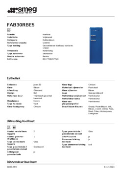 Product informatie SMEG koelkast blauw FAB30RBE5