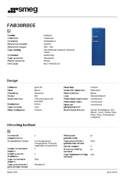 Product informatie SMEG koelkast blauw FAB30RBE6