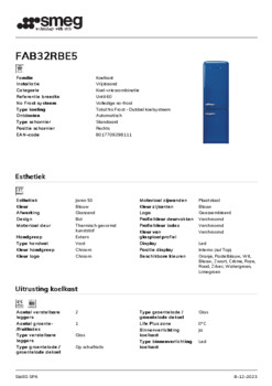 Product informatie SMEG koelkast blauw FAB32RBE5