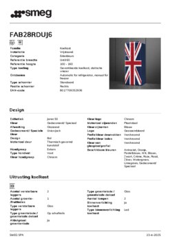 Product informatie SMEG koelkast in meerdere kleuren FAB28RDUJ6