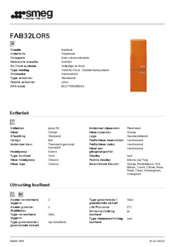 Product informatie SMEG koelkast oranje FAB32LOR5