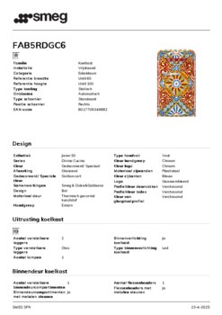Product informatie SMEG koelkast oranje FAB5RDGC6