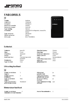 Product informatie SMEG koelkast tafelmodel zwart FAB10RBL5