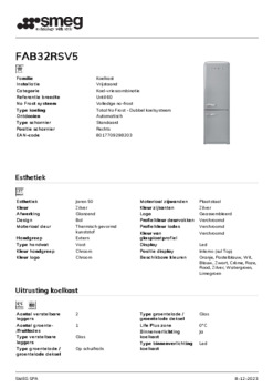 Product informatie SMEG koelkast zilver metallic FAB32RSV5