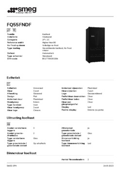 Product informatie SMEG side by side koelkast zwart FQ55FNDF