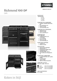 Product informatie STOVES fornuis RICHMOND 100 DF ANT