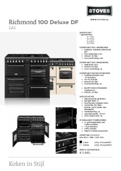 Product informatie STOVES fornuis RICHMOND 100 DF DX CREME