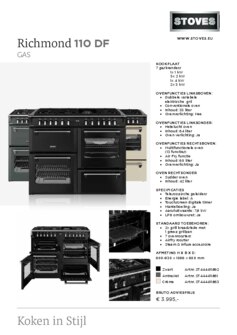 Product informatie STOVES fornuis RICHMOND 110 DF ANT