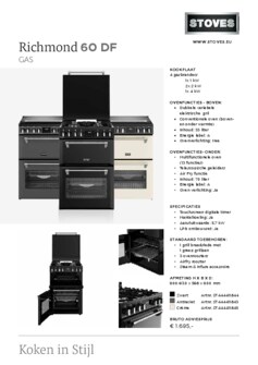 Product informatie STOVES fornuis RICHMOND DX 60 DF ZWART