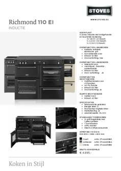 Product informatie STOVES fornuis inductie RICHMOND 110 EI TCH ZWART