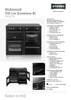 Product informatie STOVES fornuis inductie RICHMOND 110 ZLS DX ZWART