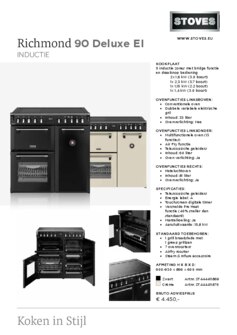 Product informatie STOVES fornuis inductie RICHMOND 90 EI DX RTY ZWART