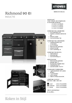 Product informatie STOVES fornuis inductie RICHMOND 90 EI TCH ANT