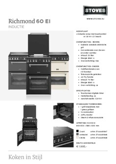 Product informatie STOVES fornuis inductie RICHMOND DX 60 EI RTY ZWART
