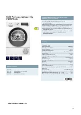 Product informatie Siemens droger warmtepomp WQ33G1DANL