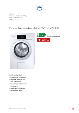 Product informatie V ZUG wasmachine AdoraWash V6000 R