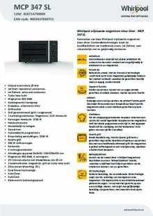 Product informatie WHIRLPOOL combi magnetron inbouw MCP 347 SL