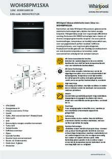 Product informatie WHIRLPOOL oven inbouw WOI4S8PM1SXA